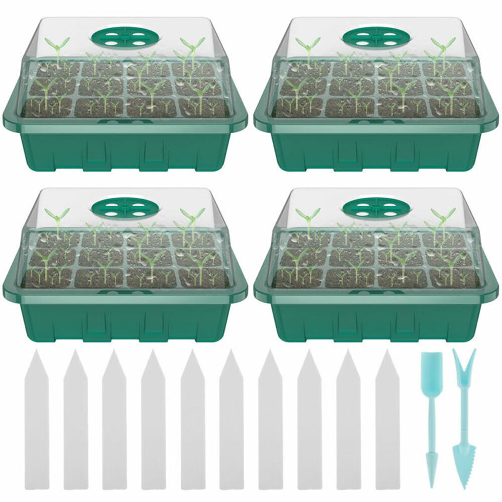 Greenhouse Mini Indoor - 4 Stück Mini-Gewächshaus mit 12 Fächern