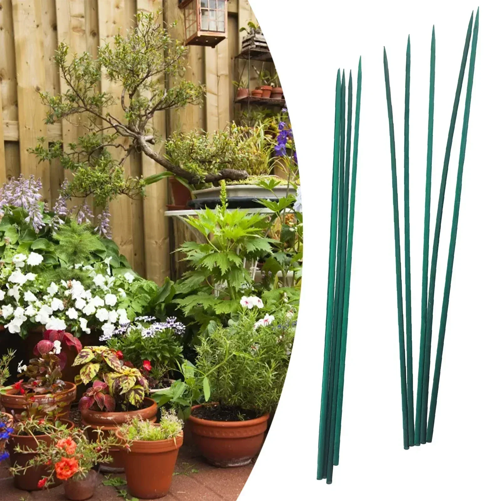 Gardening Tools Shop - 10 Stück 40 cm Pflanzenpfahl-Set, Holzstab,