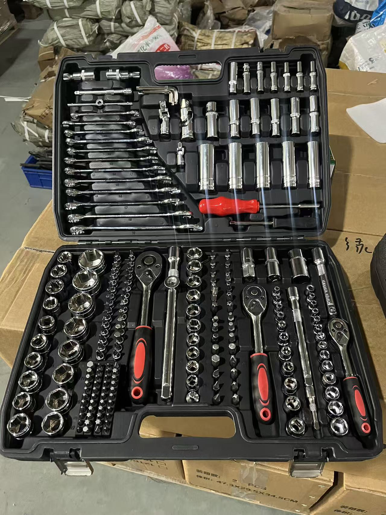 Gardening Tools Kit - 216-teiliges DIY Auto-Reparatur-Werkzeugset Handkraftbetriebener Ratschenschlüsselsatz OEM