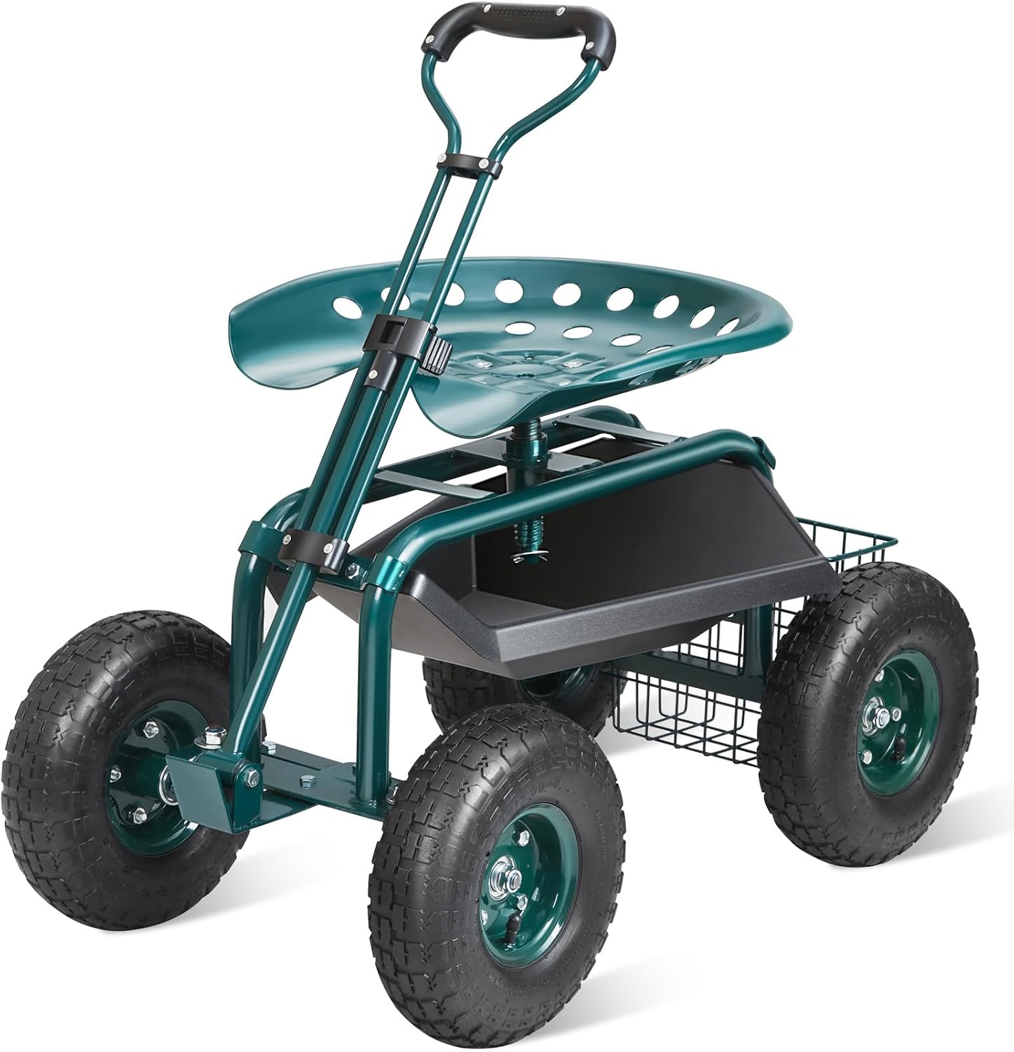 Gardening Tools Green - Gartenwagen mit Rollen und Arbeitssitz, Gartenhocker